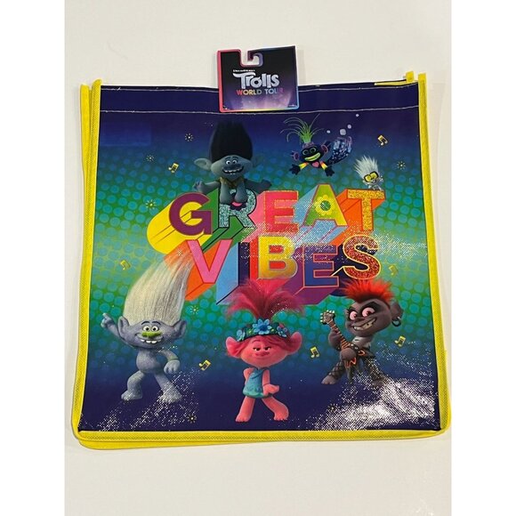 Trolls World Tour Great Vibes Reusable Shopping Tote Bag Kids Gift - Picture 1 of 5